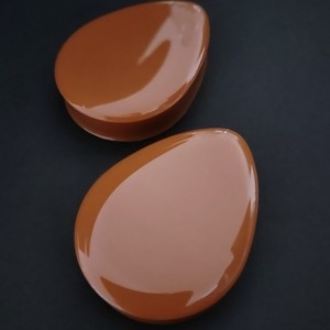 Orange Acryl Teardrop Plugs