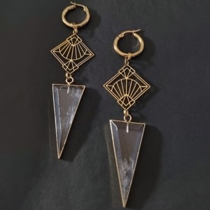 Pointed Quartz Midkyr Hoop Earrings