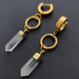 Quartz Hoop Earrings